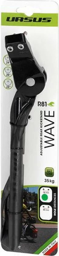 Ursus KSA R 81 Wave Rear - Achterstandaard 18 Mm Smal - Voor Montage Aan Het Frame - Zwart 2 Ursus KSA R 81 Wave Rear - Achterstandaard 18 Mm Smal - Voor Montage Aan Het Frame - Zwart - Afbeelding 2