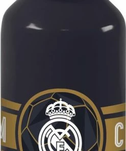 Merkloos Real Madrid Bidon Aluminium Zwart -Bobike SHOP 311x840 3