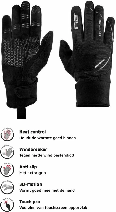 R2 Blizzard - Touchscreen Winterfietshandschoenen - Dikke Winterhandschoenen Tegen De Kou - Fiets, Wandel, Hardloop Handschoenen - Winddicht - Dames En Heren- Zwart/Roze - Maat M / 7 3 R2 Blizzard - Touchscreen Winterfietshandschoenen - Dikke Winterhandschoenen Tegen De Kou - Fiets, Wandel, Hardloop Handschoenen - Winddicht - Dames En Heren- Zwart/Roze - Maat M / 7 - Afbeelding 3