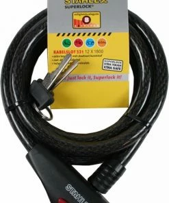 Stahlex Kabelslot Inclusief 2 Sleutels - 12 Mm X 1800 Mm - Zwart