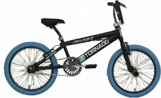 Royal Bugatti Freestyle BMX Fiets - 20 Inch - Zwart/Blauw 2 Royal Bugatti Freestyle BMX Fiets - 20 Inch - Zwart/Blauw - Afbeelding 2
