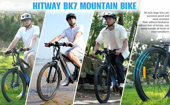 HITWAY 26" Elektrische Mountainbike, 48V/7,5Ah/250W Krachtige E-bike, 35-70KM Elektrische Fietsen Voor Volwassenen 6 HITWAY 26" Elektrische Mountainbike, 48V/7,5Ah/250W Krachtige E-bike, 35-70KM Elektrische Fietsen Voor Volwassenen - Afbeelding 6