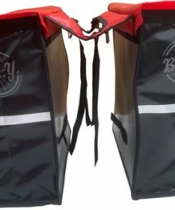 BayNL- Waterdicht - Dubbele - Bisonyl - Fietstas- Reflectoren - Rood En Zwart 34cmX16.2cmX32cm=35 Liter -Bobike SHOP 550x348 3