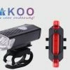 LAKOO-fietsverlichting-Fietsverlichting Set - Oplaadbare USB Led Fietslamp - Voor En Achter - Waterdicht - 4 Lichtstanden - Zwart-Fietslampjes