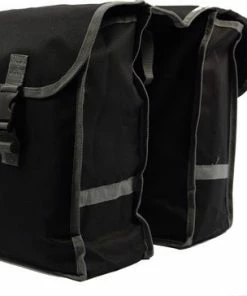 Merkloos Fietstas 2-zijdig 2x 14L = 28 Liter- Zwart - Dubbele Fietstas Waterdicht Met Reflecterende Strepen Voor Extra Veiligheid - Fietstas- Zwart -