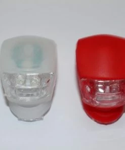 Merkloos Fietslampjes Set - LED Voorlicht & Achterlicht - Inclusief Batterijen - Waterdicht