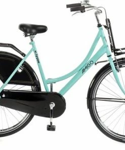 Amigo Eclypse Transportfiets 28 Inch - Omafiets Met Voordrager - Turquoise/Zwart