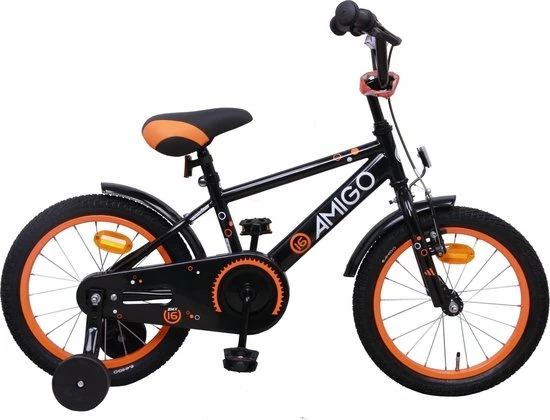 Amigo Sports Jongensfiets - Kinderfiets 16 Inch - Zwart 1 Amigo Sports Jongensfiets - Kinderfiets 16 Inch - Zwart