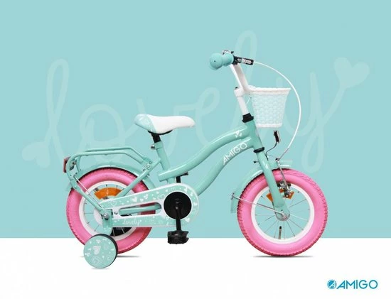 Amigo Lovely Meisjesfiets - Kinderfiets 12 Inch - Turquoise 13 Amigo Lovely Meisjesfiets - Kinderfiets 12 Inch - Turquoise - Afbeelding 13
