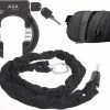 AXA Solid Plus ART2 Fietsslot Met 100cm Insteekketting Set Met Opbergtas - Zadeltas Ketting Slot Zwart