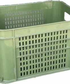 Mullrose Fietskrat Kunststof LEGERGROEN - L 40 X B 30 X H 25 Cm