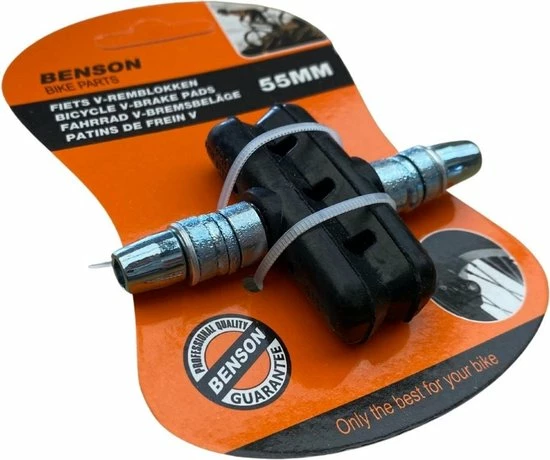 ESTARK Universele Remblokjes - Remschoen - Rubber - Set 2 Stuks - Fietsen Rubberen Remblok - Remblokkenset - Verstelbaar - V Brake - 55mm - Zwart 1 ESTARK Universele Remblokjes - Remschoen - Rubber - Set 2 Stuks - Fietsen Rubberen Remblok - Remblokkenset - Verstelbaar - V Brake - 55mm - Zwart