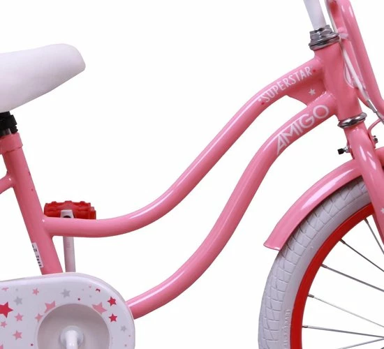 Amigo Superstar Meisjesfiets - Kinderfiets 20 Inch - Roze 2 Amigo Superstar Meisjesfiets - Kinderfiets 20 Inch - Roze - Afbeelding 2