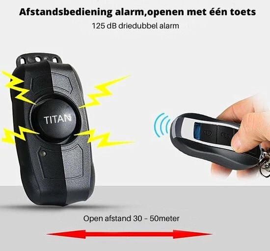 TITAN Fietsalarm - Anti-diefstal - Fietsalarm - Motor Alarm - Alarm Met Afstandsbediening 3 TITAN Fietsalarm - Anti-diefstal - Fietsalarm - Motor Alarm - Alarm Met Afstandsbediening - Afbeelding 3