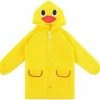 Quadrata Regenjas Capuchon - Kinder Poncho Regenjas - Regen Poncho - Geel Eend - Regen Poncho 4-6 Jaar- 1 Maat Regenjas