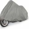 Merkloos Hoogwaardige Grijze Waterdichte Beschermhoes Voor Motor En Scooter - 120x210 Cm | Bescherming Tegen Weer En Wind | Binnen En Buiten | Afdekhoes Motoren En Scooters | Waterdicht | Waterafstotend | Afdekzeil | Hoes | Grijs