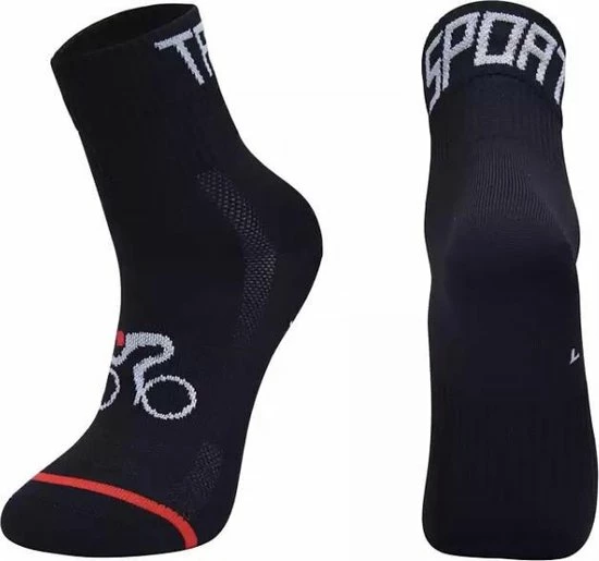 BikeMotion Wielrensokken Maat 35-38 Zwart - Unisex - Outdoor Sokken - Sportsokken - 1 Paar - Wielrennen - Fietsen - Wandelen 1 BikeMotion Wielrensokken Maat 35-38 Zwart - Unisex - Outdoor Sokken - Sportsokken - 1 Paar - Wielrennen - Fietsen - Wandelen