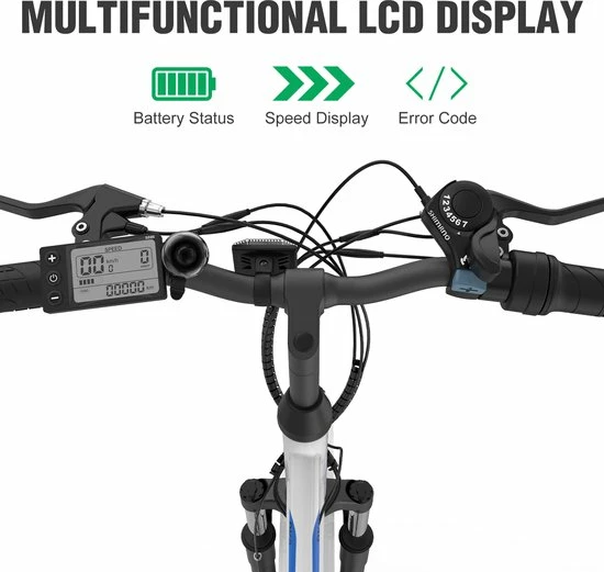 HITWAY Elektrische Fiets, 26 Inch, 250 W Motor, Li-batterij 36 V/11,2 Ah Ebike, Shimano 7 Versnellingen, Tot 35-90 Km 3 HITWAY Elektrische Fiets, 26 Inch, 250 W Motor, Li-batterij 36 V/11,2 Ah Ebike, Shimano 7 Versnellingen, Tot 35-90 Km - Afbeelding 3