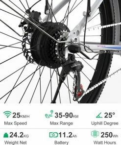 HITWAY Elektrische Fiets, 26 Inch, 250 W Motor, Li-batterij 36 V/11,2 Ah Ebike, Shimano 7 Versnellingen, Tot 35-90 Km 12 HITWAY Elektrische Fiets, 26 Inch, 250 W Motor, Li-batterij 36 V/11,2 Ah Ebike, Shimano 7 Versnellingen, Tot 35-90 Km -Bobike SHOP 550x528 4