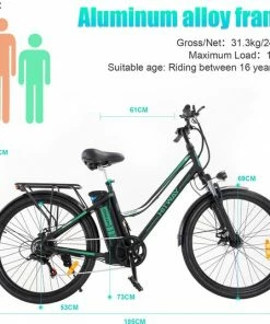 HITWAY Elektrische Fiets Voor Volwassenen | Ebikes Fietsen Stadsfiets | 250W 36V Motor | 7 VERSNELLINGSSYSTEE | 26 Inch - Zwart -Bobike SHOP 550x536 3