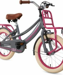 Supersuper Lola - Kinderfiets - Meisjesfiets - 16 Inch - Grijs/Roze -Bobike SHOP 550x541 6