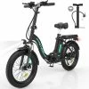 HITWAY Elektrische Fiets | 20" Opvouwbare Volwassen Vette Fiets | Batterij 36V/11,2Ah,Motor 250W, Max Bereik 35-90km | E Bike City