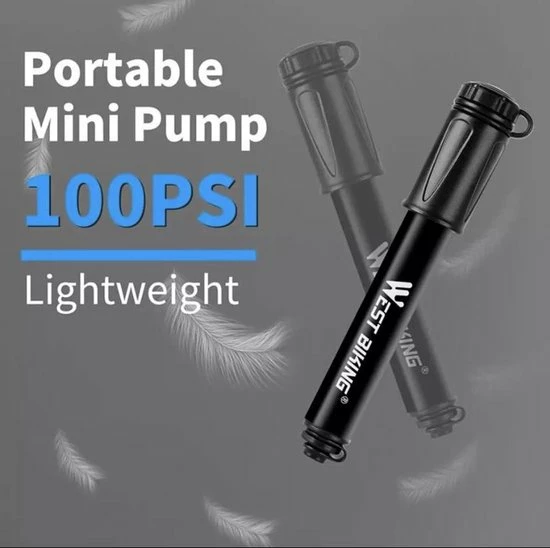 West Biking Minipomp - 7 Bar - Compacte Pomp - Fiets Pomp - Ballen Pomp - Presta/Schrader/Dunlop Ventiel - Inclusief Naaldventiel - Zwart 2 West Biking Minipomp - 7 Bar - Compacte Pomp - Fiets Pomp - Ballen Pomp - Presta/Schrader/Dunlop Ventiel - Inclusief Naaldventiel - Zwart - Afbeelding 2