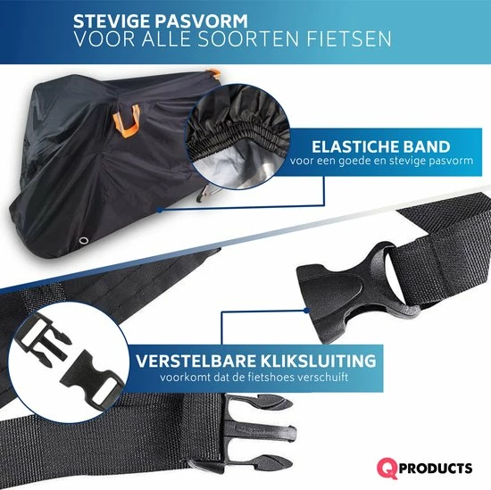 Qproducts Fietshoes Voor 1/2 Fietsen Waterdicht - Universeel Fiets Hoes Voor Alle Fietsen Incl. Eletrische - Met Zadelhoes En Opbergzak - 210D Oxford 9 Qproducts Fietshoes Voor 1/2 Fietsen Waterdicht - Universeel Fiets Hoes Voor Alle Fietsen Incl. Eletrische - Met Zadelhoes En Opbergzak - 210D Oxford - Afbeelding 9