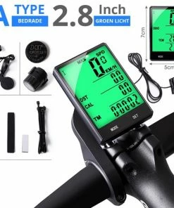 Brandie - Fietsnavigatie - Voor Fiets/MTB/Racefiets - Bedrade Fietscomputer - Kilometerteller Fiets - Gemakkelijk Af Te Lezen Snelheidsmeter - Waterdicht - Met 2.8 Minischerm - Multifunctioneel - Met Achtergrondverlichting - Maat 75*50*13mm - Zwart