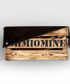 Ohmiomine Transporter Fietskrat Gebrand Hout Inclusief Kool Zwart Afdekhoes