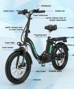 HITWAY E-Bike Elektrische Fiets 20 Inch Fat Tire E-Bicycle Vouwfiets, 250 W/36 V/11,2 Ah Accu, Max. Bereik Tot 35-90 Km, Offroad-mountainbike Met Shimano 7-versnellingen, City EBike -Bobike SHOP 550x550 125