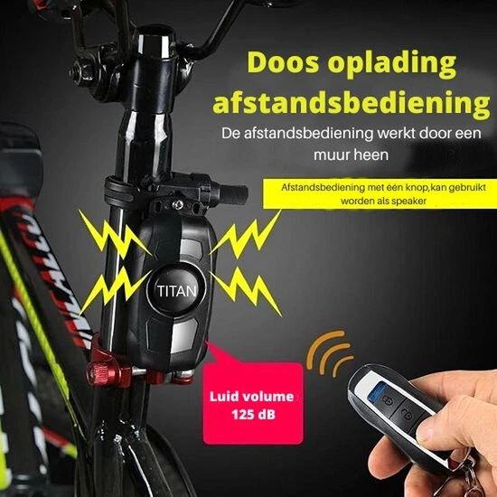 TITAN Fietsalarm - Anti-diefstal - Fietsalarm - Motor Alarm - Alarm Met Afstandsbediening 4 TITAN Fietsalarm - Anti-diefstal - Fietsalarm - Motor Alarm - Alarm Met Afstandsbediening - Afbeelding 4