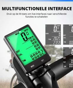 Brandie - Fietsnavigatie - Voor Fiets/MTB/Racefiets - Bedrade Fietscomputer - Kilometerteller Fiets - Gemakkelijk Af Te Lezen Snelheidsmeter - Waterdicht - Met 2.8 Minischerm - Multifunctioneel - Met Achtergrondverlichting - Maat 75*50*13mm - Zwart -Bobike SHOP 550x550 174