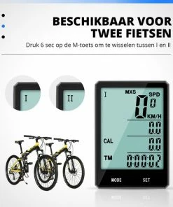 Brandie - Fietsnavigatie - Voor Fiets/MTB/Racefiets - Bedrade Fietscomputer - Kilometerteller Fiets - Gemakkelijk Af Te Lezen Snelheidsmeter - Waterdicht - Met 2.8 Minischerm - Multifunctioneel - Met Achtergrondverlichting - Maat 75*50*13mm - Zwart -Bobike SHOP 550x550 175