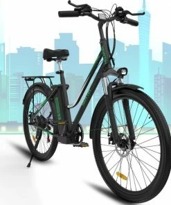HITWAY Elektrische Fiets Voor Volwassenen | Ebikes Fietsen Stadsfiets | 250W 36V Motor | 7 VERSNELLINGSSYSTEE | 26 Inch - Zwart