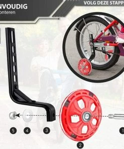 ARTIVIZION Universele Zijwieltjes - Incl. Installatie Set - Led Lichtjes - Kinderfietsaccessoires - Extra Ondersteuning En Stabiliteit - Geschikt Voor 12/14/16/18/20 Inch Kinderfiets - Jongens En Meisjes - Rood -Bobike SHOP 550x550 253