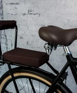 Setje: Bagagedrager-kussen + Rug-rolkussentje Incl Rugleuning Ohmiomine Chocolade Bruin 010