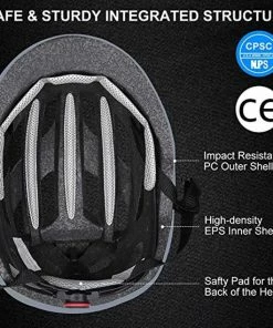 Merkloos Zacro Adult Bike Helmet With Light - Adjustable Bike Helmets For Men Women Youth With Replacement Pads &Detachable Visor Lightweight Cycling Helmet For Commuter Urban Scooter MTB Mountain &Road Biker Grijs -Bobike SHOP 550x550 386