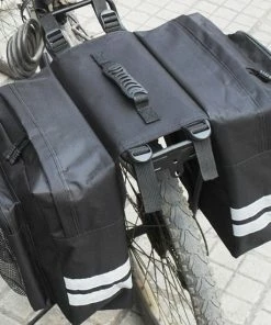 Merkloos Dubbele Fietstas - Zwart - Ruim - Met Rits -Bobike SHOP 550x550 532