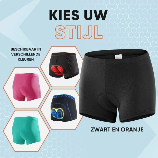 HOOFF Fietsondergoed Dames Heren Met Zeem - Fietsbroek - Wielerbroek - Fietsonderbroek - Wielrenbroek - Fietskleding - Oranje/Zwart - Maat XL 2 HOOFF Fietsondergoed Dames Heren Met Zeem - Fietsbroek - Wielerbroek - Fietsonderbroek - Wielrenbroek - Fietskleding - Oranje/Zwart - Maat XL - Afbeelding 2