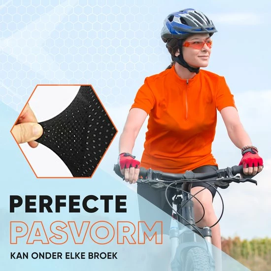 HOOFF Fietsondergoed Dames Heren Met Zeem - Fietsbroek - Wielerbroek - Fietsonderbroek - Wielrenbroek - Fietskleding - Oranje/Zwart - Maat XL 6 HOOFF Fietsondergoed Dames Heren Met Zeem - Fietsbroek - Wielerbroek - Fietsonderbroek - Wielrenbroek - Fietskleding - Oranje/Zwart - Maat XL - Afbeelding 6