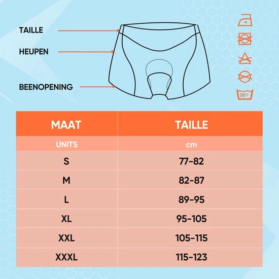 HOOFF Fietsondergoed Dames Heren Met Zeem - Fietsbroek - Wielerbroek - Fietsonderbroek - Wielrenbroek - Fietskleding - Oranje/Zwart - Maat XL 8 HOOFF Fietsondergoed Dames Heren Met Zeem - Fietsbroek - Wielerbroek - Fietsonderbroek - Wielrenbroek - Fietskleding - Oranje/Zwart - Maat XL - Afbeelding 8