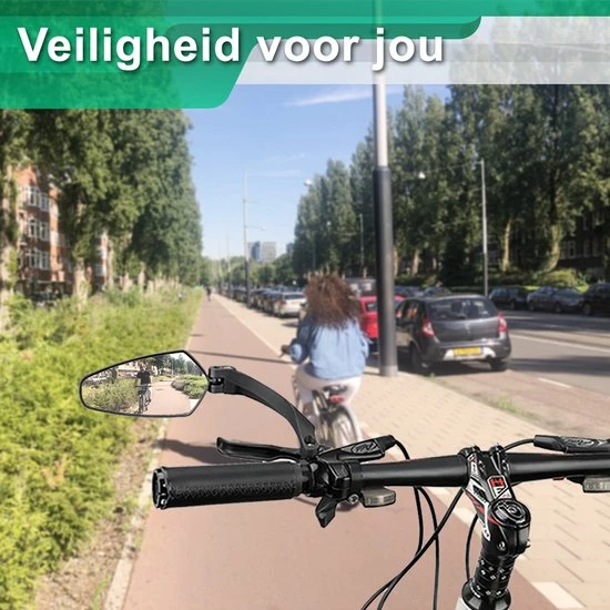 Merkloos Fietsspiegel + Reflectiestrip - Links - E-bike - Verstelbaar 360 Graden - Zwart 3 Merkloos Fietsspiegel + Reflectiestrip - Links - E-bike - Verstelbaar 360 Graden - Zwart - Afbeelding 3