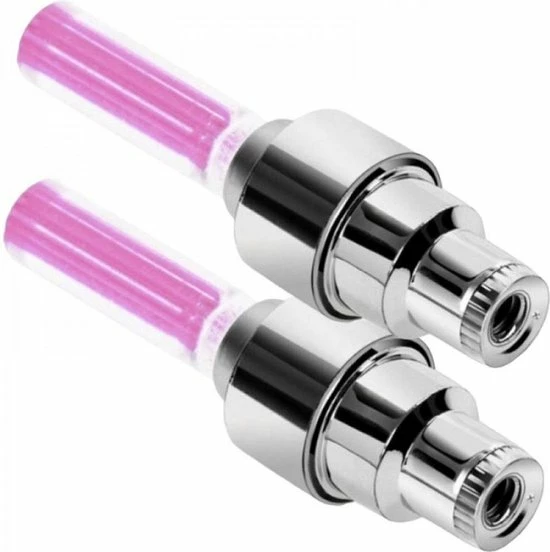 Orange85 Fietslicht - Wielverlichting - Ventiel - Roze - 2 Stuks - Spaakverlichting 1 Orange85 Fietslicht - Wielverlichting - Ventiel - Roze - 2 Stuks - Spaakverlichting