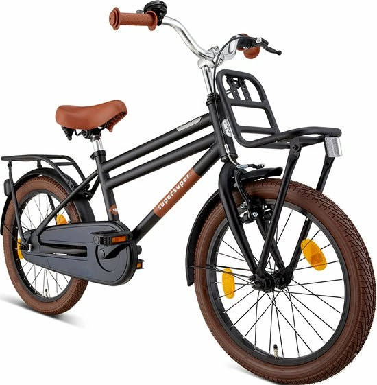 Supersuper Cooper - Kinderfiets - Jongensfiets - 18 Inch - Mat Zwart 1 Supersuper Cooper - Kinderfiets - Jongensfiets - 18 Inch - Mat Zwart