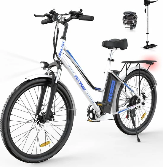 HITWAY Elektrische Fiets, 26 Inch, 250 W Motor, Li-batterij 36 V/11,2 Ah Ebike, Shimano 7 Versnellingen, Tot 35-90 Km 1 HITWAY Elektrische Fiets, 26 Inch, 250 W Motor, Li-batterij 36 V/11,2 Ah Ebike, Shimano 7 Versnellingen, Tot 35-90 Km