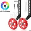 ARTIVIZION Universele Zijwieltjes - Incl. Installatie Set - Led Lichtjes - Kinderfietsaccessoires - Extra Ondersteuning En Stabiliteit - Geschikt Voor 12/14/16/18/20 Inch Kinderfiets - Jongens En Meisjes - Rood