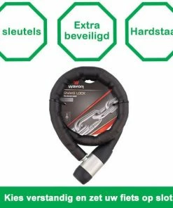 Luxe Walfort Veilige Fietsslot Van Hard Metaal Inclusief 2 Sleutels - Zwart - Kettingslot