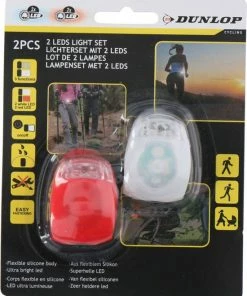 Dunlop LED Fietsverlichting Set 2 Rood + Wit