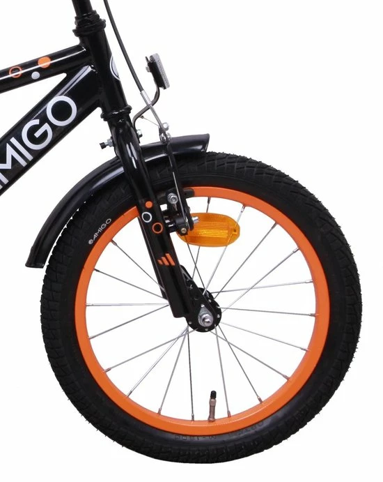 Amigo Sports Jongensfiets - Kinderfiets 16 Inch - Zwart 5 Amigo Sports Jongensfiets - Kinderfiets 16 Inch - Zwart - Afbeelding 5